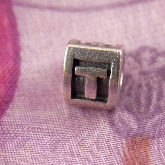 ALE PANDORA 925, "T" 3 SIDED DESIGN BEAD CHARM - Picture 3 of 8